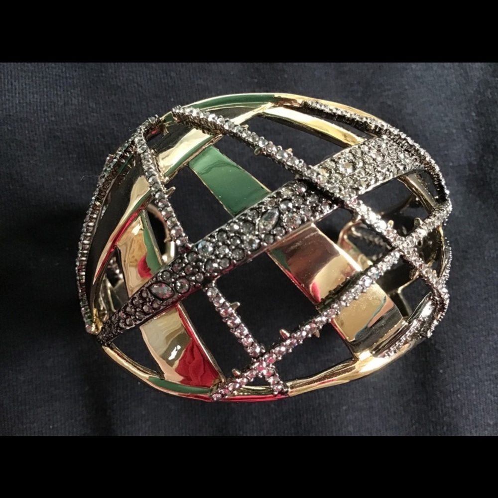 Alexis Bittar Gold/Silver Cuff Bracelet with crystals. Worn once, like new!